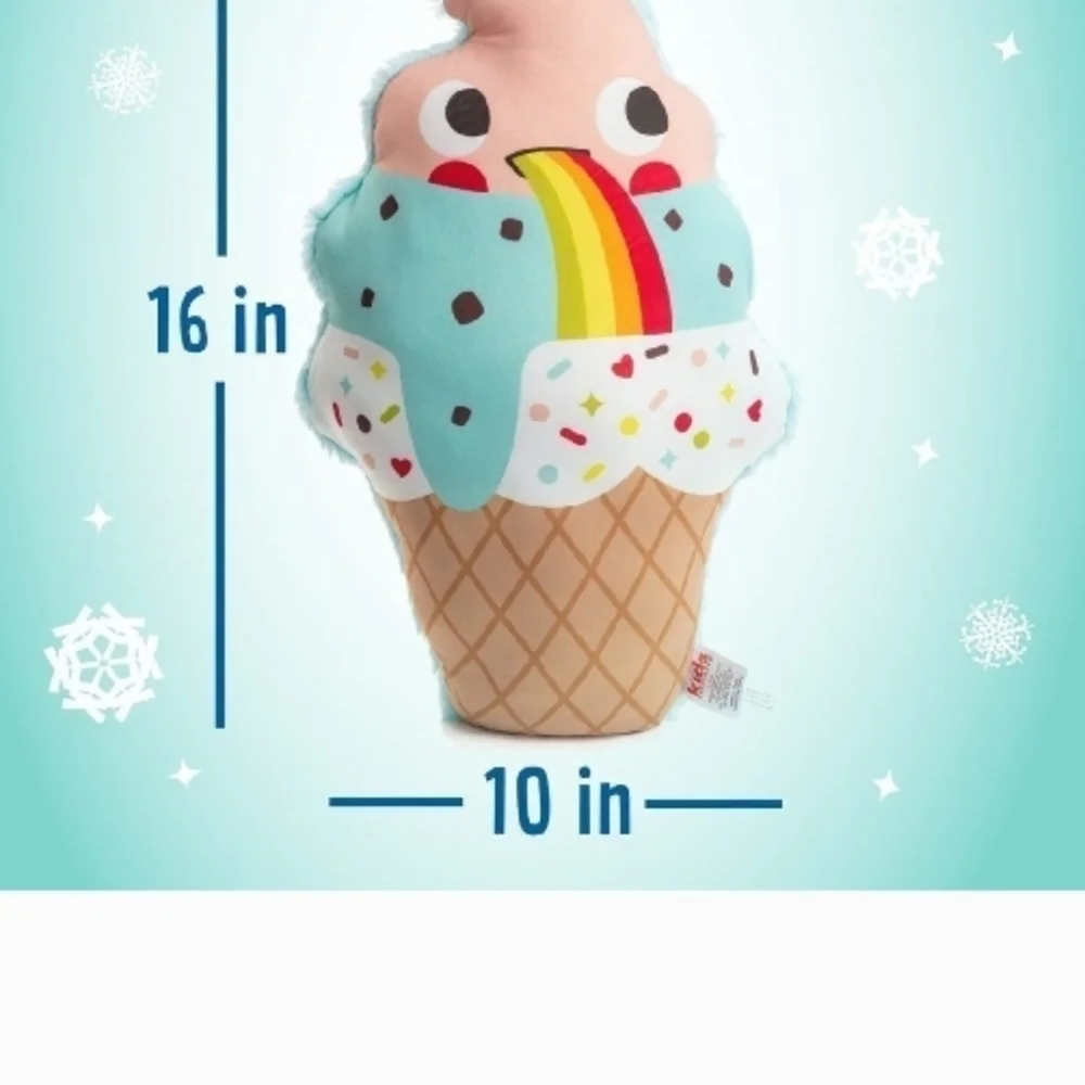 PillowPals Cool Touch Super Soft Comfy Fabric Squishy Plush Ice Cream Pillow NWT - Picture 4 of 6